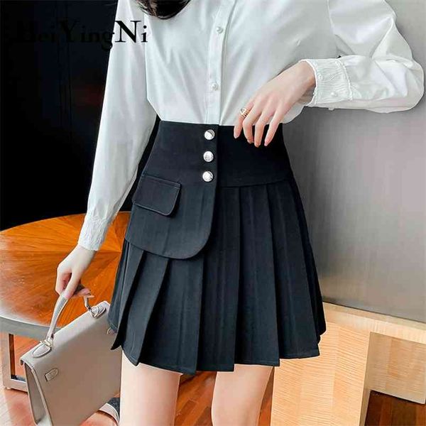 spring summer mini woman skirts pocket irregular buttons casual harajuku pleated skirt chic office ladies saias 210506, Black
spring summer mini woman skirts pocket irregular buttons casual harajuku pleated skirt chic office ladies saias 210506, Black