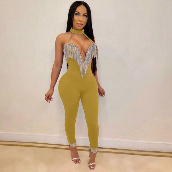 women's jumpsuits & rompers 2021 fashion bandage jumpsuit diamond chain v neck spaghetti strap backless black yellow red blue white, Black;white
women's jumpsuits & rompers 2021 fashion bandage jumpsuit diamond chain v neck spaghetti strap backless black yellow red blue white, Black;white