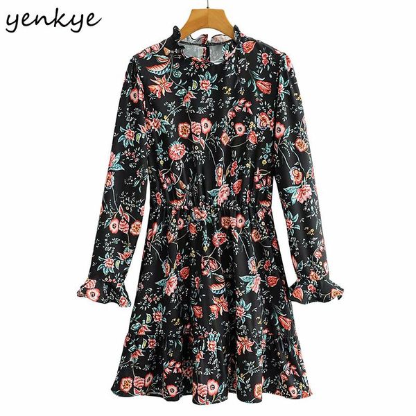 casual dresses yenkye vintage floral print dress women long sleeve stand collar a-line mini sweet spring short vestido, Black;gray
casual dresses yenkye vintage floral print dress women long sleeve stand collar a-line mini sweet spring short vestido, Black;gray