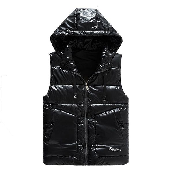 men's vests glossy vest men winter sleeveless jackets silver casual solid thick warm hooded coats male waistcoat, Black;white
men's vests glossy vest men winter sleeveless jackets silver casual solid thick warm hooded coats male waistcoat, Black;white