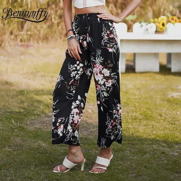women's pants & capris benuynffy boho clothing floral print wide leg summer casual elastic waist trousers korean loose women 2021, Black;white
women's pants & capris benuynffy boho clothing floral print wide leg summer casual elastic waist trousers korean loose women 2021, Black;white