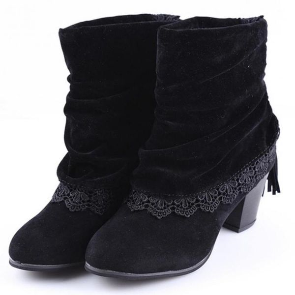 boots 2021 spring women's thick-soled high-heeled rubber lace fringed shoes autumn and winter, Black
boots 2021 spring women's thick-soled high-heeled rubber lace fringed shoes autumn and winter, Black