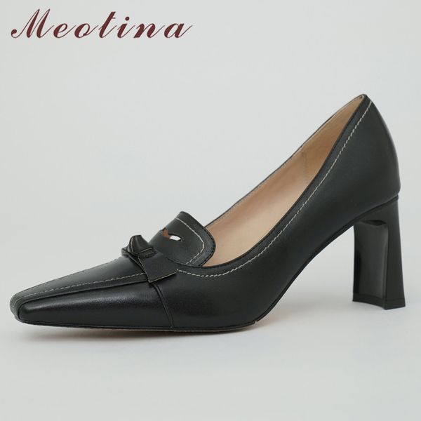 meotina bow genuine leather chunky heels pumps high heel women shoes slip on square toe footwear ladies shoes spring beige 40 41 210520, Black
meotina bow genuine leather chunky heels pumps high heel women shoes slip on square toe footwear ladies shoes spring beige 40 41 210520, Black