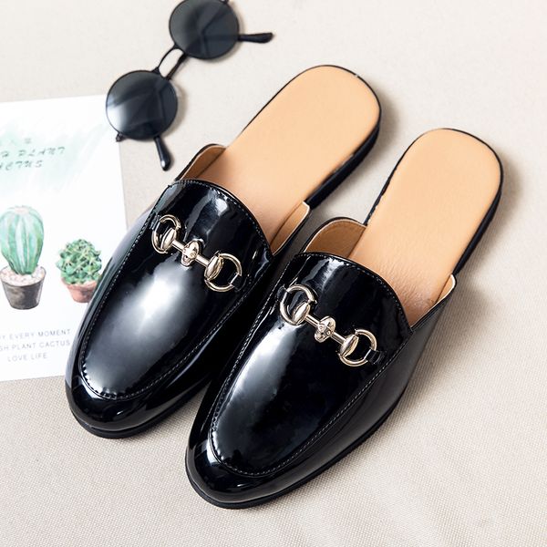 men british retro fashion pu leather casual mules male open back breathable loafer slippers hombre low-heel half leisure sandals, Black
men british retro fashion pu leather casual mules male open back breathable loafer slippers hombre low-heel half leisure sandals, Black