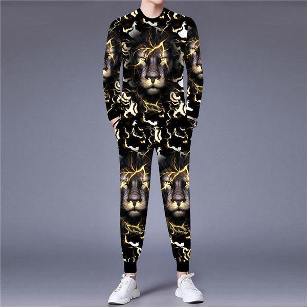 men's tracksuits suit autumn long-sleeved 2-piece set 3d lion print casual large size sportswear chinese style 2021 trend, Gray
men's tracksuits suit autumn long-sleeved 2-piece set 3d lion print casual large size sportswear chinese style 2021 trend, Gray