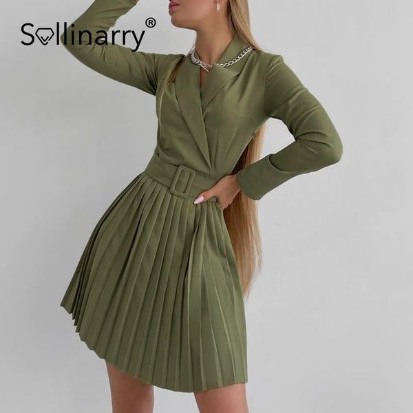 sollinarry office a-line pleated v-neck solid dress women green elegant long sleeve belt mini dresses casual female vestido 210709, Black;gray
sollinarry office a-line pleated v-neck solid dress women green elegant long sleeve belt mini dresses casual female vestido 210709, Black;gray