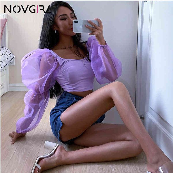 women's t-shirt mesh see trough latern long sleeve cropped women summer sheath bodycon t shirts slim tee, White
women's t-shirt mesh see trough latern long sleeve cropped women summer sheath bodycon t shirts slim tee, White