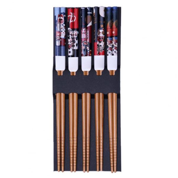 chopsticks 5 pair vintage wood simple non-slip -grade no painting flower pattern cooking for home chop sticks
chopsticks 5 pair vintage wood simple non-slip -grade no painting flower pattern cooking for home chop sticks