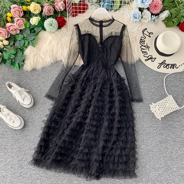 casual dresses arrivals women dress lace mesh long-sleeved mid-calf cake ladies female ordinary voile middle swing, Black;gray
casual dresses arrivals women dress lace mesh long-sleeved mid-calf cake ladies female ordinary voile middle swing, Black;gray