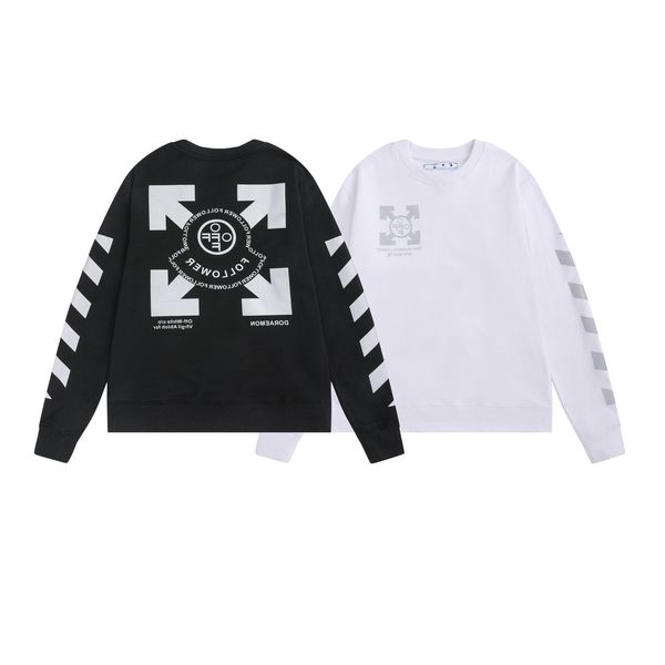 autumn and winter new 2021 off co branded series reflective lettered arrstyle round neck sweater, Black
autumn and winter new 2021 off co branded series reflective lettered arrstyle round neck sweater, Black