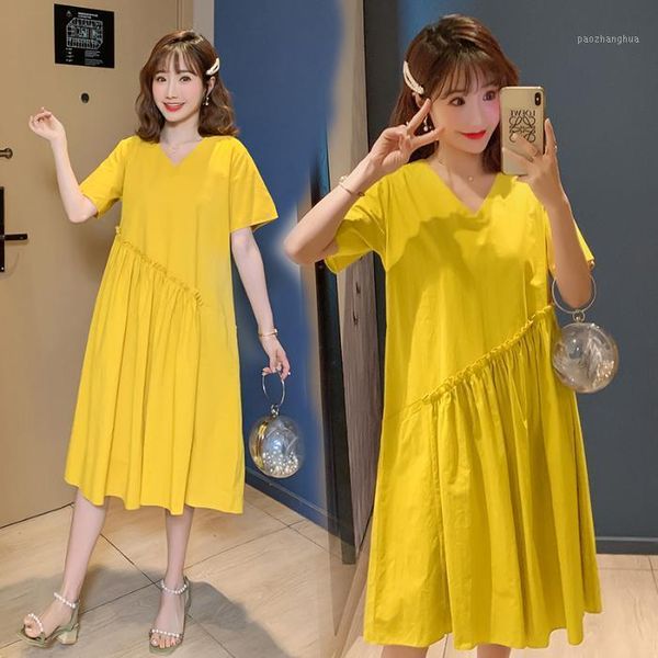1005# maternity dress summer cotton plus size o neck plain color short sleeves loose stylish pregnant women mom dresses1, White
1005# maternity dress summer cotton plus size o neck plain color short sleeves loose stylish pregnant women mom dresses1, White
