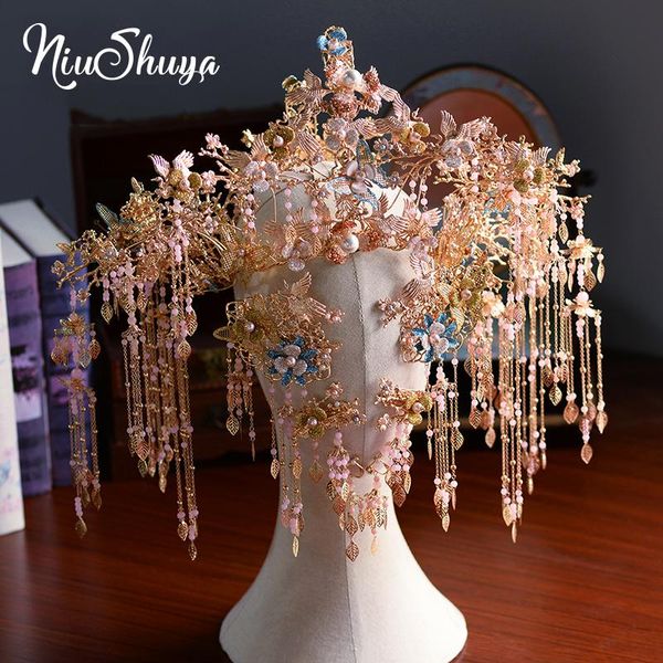 other niushuya vintage chinese bridal headdress costume beaded ancient wedding hairpin gold tassels bride jewelry hair accessorie, Golden;white
other niushuya vintage chinese bridal headdress costume beaded ancient wedding hairpin gold tassels bride jewelry hair accessorie, Golden;white