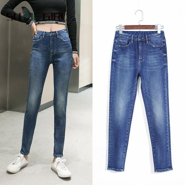 girl women's high-waisted jeans with small feet korean style slim slimming pants tight pencil trousers & capris, Black;white
girl women's high-waisted jeans with small feet korean style slim slimming pants tight pencil trousers & capris, Black;white