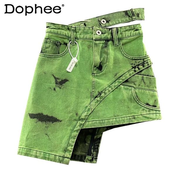 skirts european fashion summer denim skirt for women personalized double waist design green a- line asymmetric short, Black
skirts european fashion summer denim skirt for women personalized double waist design green a- line asymmetric short, Black