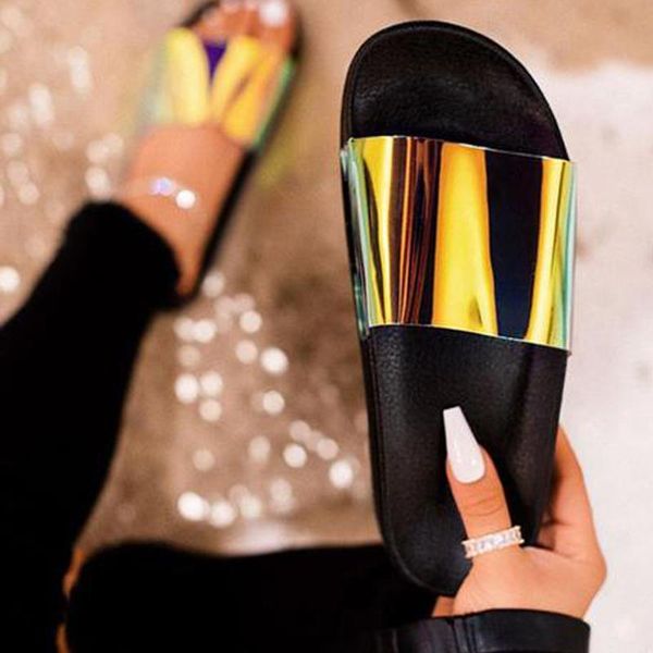 slippers summer women pu transparent bling flip flops woman beach sandals clear slides flats home lady jelly shoes, Black
slippers summer women pu transparent bling flip flops woman beach sandals clear slides flats home lady jelly shoes, Black