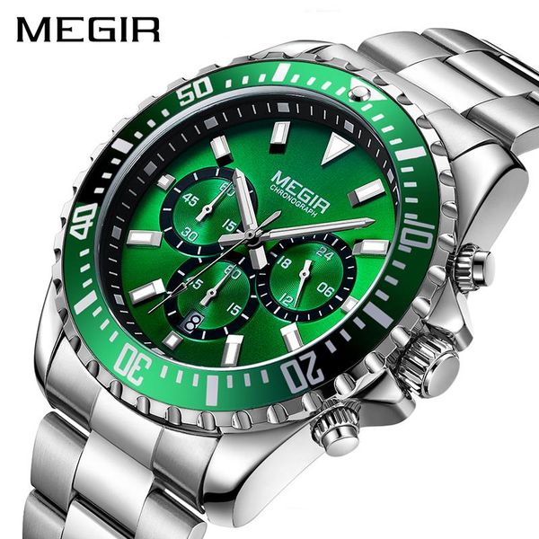 wristwatches megir men's green dial chronograph quartz watches stainless steel waterproof luminous wristwatch for man watch relogio mas, Slivery;brown
wristwatches megir men's green dial chronograph quartz watches stainless steel waterproof luminous wristwatch for man watch relogio mas, Slivery;brown