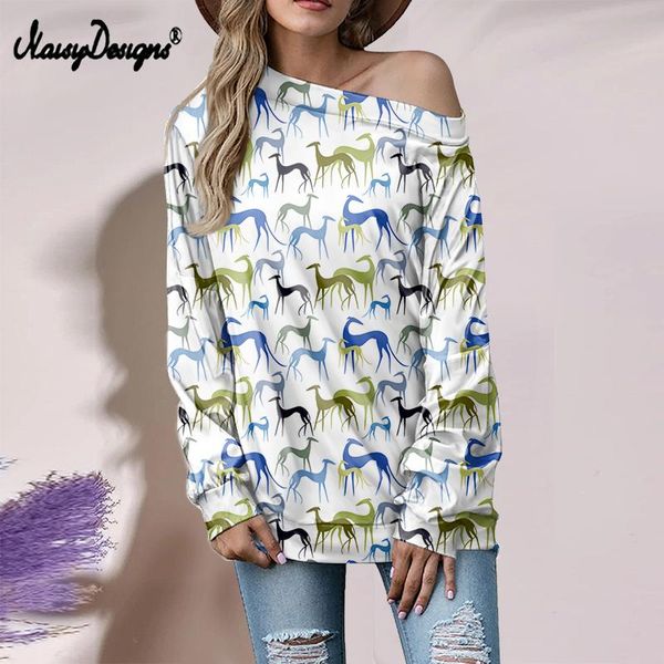 women's blouses & shirts noisydesigns women off shoulder greyhound dog print creativity ladies long sleeve casual pullover t-shirt ves, White
women's blouses & shirts noisydesigns women off shoulder greyhound dog print creativity ladies long sleeve casual pullover t-shirt ves, White