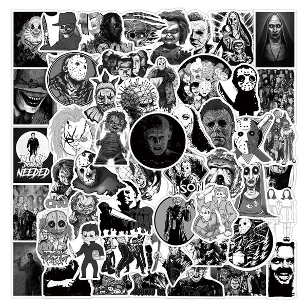 50pcs black and white horror movie characters waterproof pvc stickers
50pcs black and white horror movie characters waterproof pvc stickers