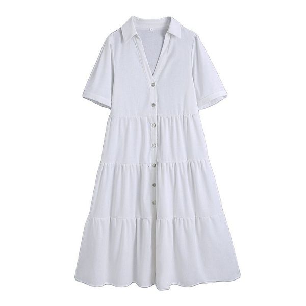 casual dresses solid white short sleeve sundress for lady single breasted draped elegant women fashion flounced edge female 4s35, Black;gray
casual dresses solid white short sleeve sundress for lady single breasted draped elegant women fashion flounced edge female 4s35, Black;gray