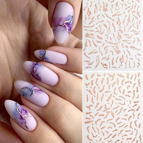 1pc rose gold marble water ripple nail stickers light traceless mark decals art decoration1, Black
1pc rose gold marble water ripple nail stickers light traceless mark decals art decoration1, Black