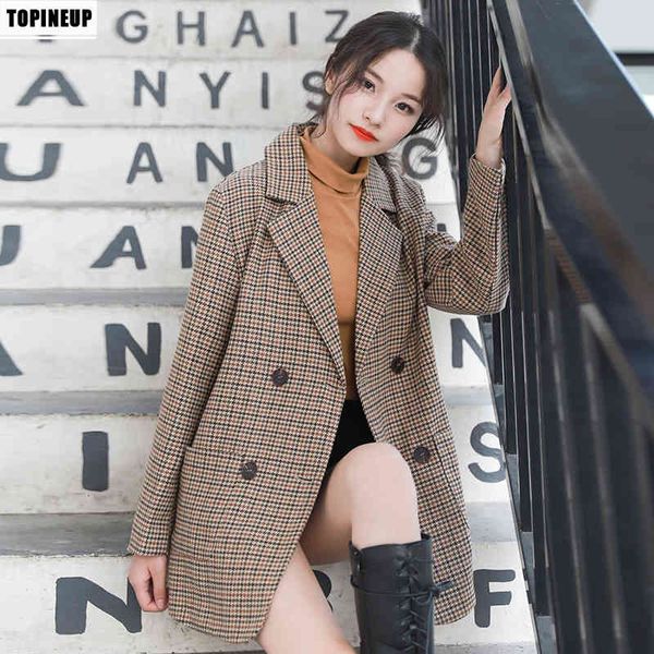 Female Autumn plaid blazers and jackets work lady in office thin double suit breasted business blazer jacket talever belt ky1, White;black
Female Autumn plaid blazers and jackets work lady in office thin double suit breasted business blazer jacket talever belt ky1, White;black
