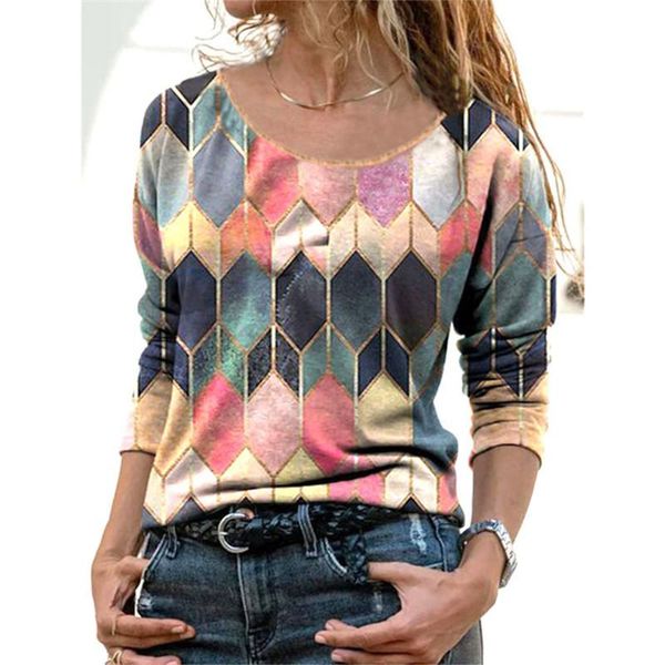 fashion geometric patterns women t shirt 2021 spring o-neck print plus size casual tshirt loose long sleeve female tee women's t-shirt, White
fashion geometric patterns women t shirt 2021 spring o-neck print plus size casual tshirt loose long sleeve female tee women's t-shirt, White