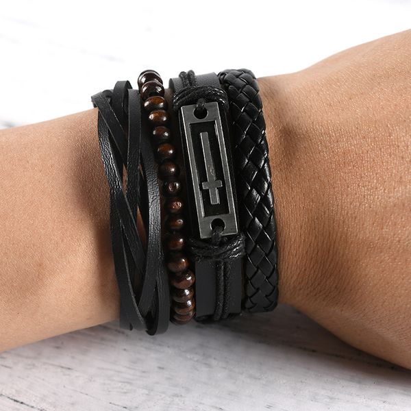 design bracelet fashion leather men's suit beaded versatile multi-layer diy, Golden;silver
design bracelet fashion leather men's suit beaded versatile multi-layer diy, Golden;silver