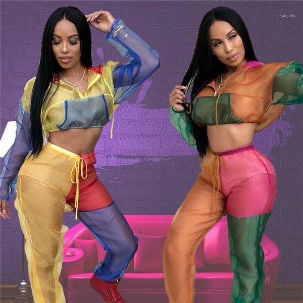 women's tracksuits 2021 autumn colorful patchwork two piece sets women organza long sleeve crop hoodies and pants tracksuit, Gray
women's tracksuits 2021 autumn colorful patchwork two piece sets women organza long sleeve crop hoodies and pants tracksuit, Gray