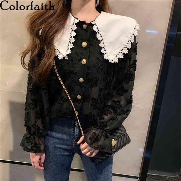 spring women's blouse chiffon doll collar single-breasted patchwork flare sleeve transparent casual bl0205 210427, White
spring women's blouse chiffon doll collar single-breasted patchwork flare sleeve transparent casual bl0205 210427, White