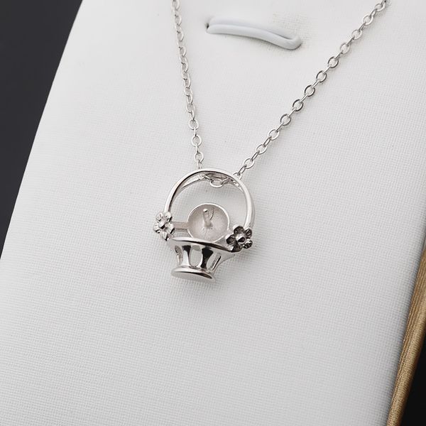 s925 silver flower basket female pendant necklace versatile clavicle sleeve chain 7-8 pearl diy accessories 344
s925 silver flower basket female pendant necklace versatile clavicle sleeve chain 7-8 pearl diy accessories 344