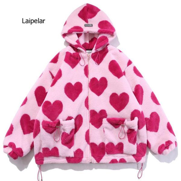 men's jackets cute heart shaped print lambswool winter jacket women drawstring pockets zipper hooded high street warm couple, Black;brown
men's jackets cute heart shaped print lambswool winter jacket women drawstring pockets zipper hooded high street warm couple, Black;brown