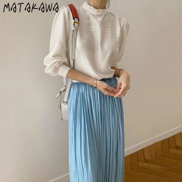 matakawa fungus puff sleeve ladies shirt solid korean fashion clothing blusas korean chic stand-up collar blouse women 210513, White
matakawa fungus puff sleeve ladies shirt solid korean fashion clothing blusas korean chic stand-up collar blouse women 210513, White