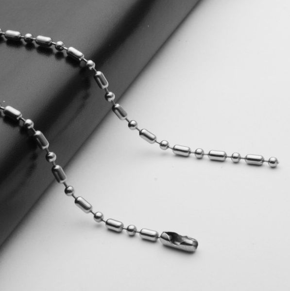 stainless steel men's necklace titanium with thick bamboo chain wave bead, Silver
stainless steel men's necklace titanium with thick bamboo chain wave bead, Silver
