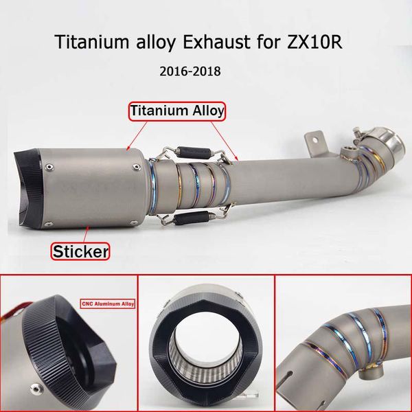 motorcycle exhaust system muffler escape bend middle pipe titanium alloy link slip-on for zx10r zx-10r 2021-2021
motorcycle exhaust system muffler escape bend middle pipe titanium alloy link slip-on for zx10r zx-10r 2021-2021