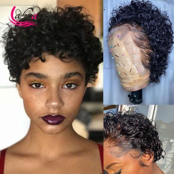 pixie cut 13x4 lace closure frontal wig glueless front human hair wigs curly pre plucked bleached knots for black women1, Black;brown
pixie cut 13x4 lace closure frontal wig glueless front human hair wigs curly pre plucked bleached knots for black women1, Black;brown