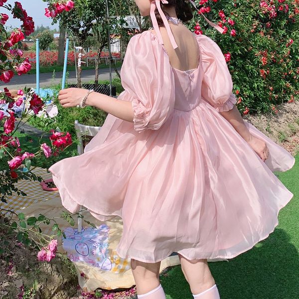 kawaii mini dress women summer 2021 puff sleeve korean casual party dresses pink sweet cute princess lolita sundress beach boho, White;black
kawaii mini dress women summer 2021 puff sleeve korean casual party dresses pink sweet cute princess lolita sundress beach boho, White;black