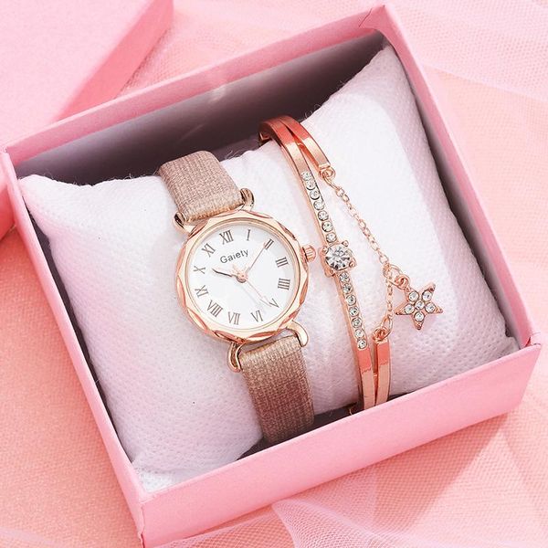 wristwatches gaiety brand 2pcs set casual watch for women rhinestone bracelet leather ladies wrist clock simple dress gfit montre femme, Slivery;brown
wristwatches gaiety brand 2pcs set casual watch for women rhinestone bracelet leather ladies wrist clock simple dress gfit montre femme, Slivery;brown