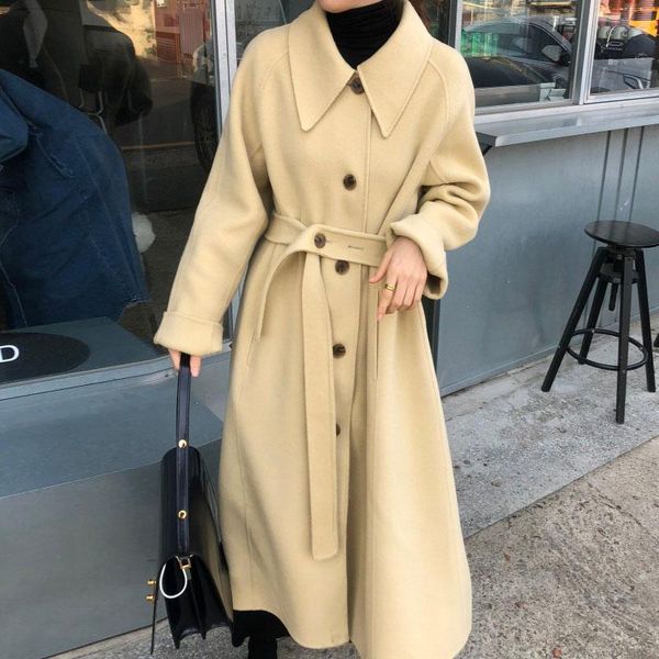 women's jackets korea's french retro chic autumn elegant single-breasted bind waist imitation of knee-high long woollen cashmere c, Black;brown
women's jackets korea's french retro chic autumn elegant single-breasted bind waist imitation of knee-high long woollen cashmere c, Black;brown