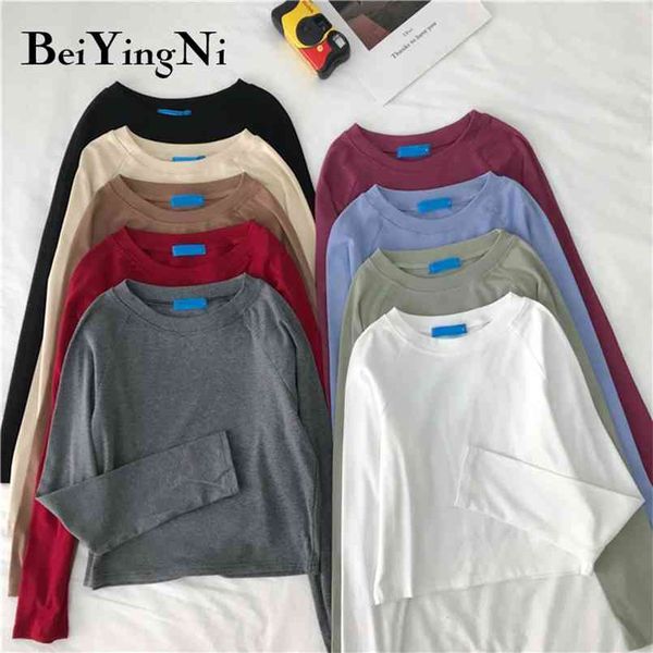 cotton long sleeve women korean casual basic all-match t-shirt female 9 colors friends t shirt ladies fashion tee 210506, White;black
cotton long sleeve women korean casual basic all-match t-shirt female 9 colors friends t shirt ladies fashion tee 210506, White;black