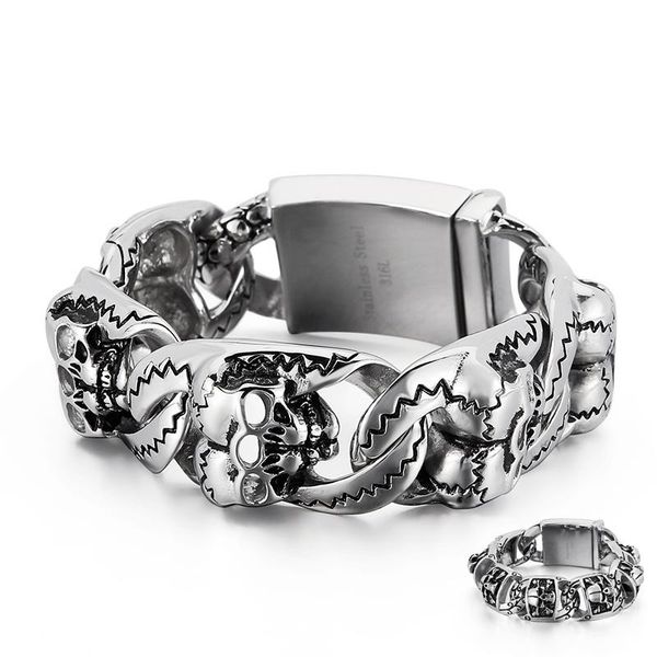 charm bracelets 2 styles pirate skull bone bracelet men 316l stainless steel punk rock party jewelry, Golden;silver
charm bracelets 2 styles pirate skull bone bracelet men 316l stainless steel punk rock party jewelry, Golden;silver