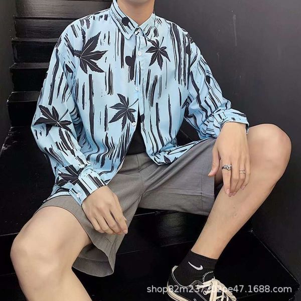 men's casual shirts shirt ins men's long sleeve leaf print chic loose beach hawaiian versatile coat y9go 0jv1, White;black
men's casual shirts shirt ins men's long sleeve leaf print chic loose beach hawaiian versatile coat y9go 0jv1, White;black