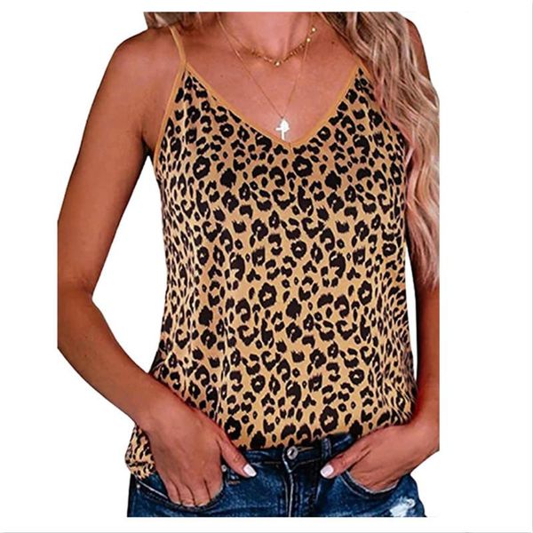 women's tanks & camis summer women camisole leopard print v neck sleeveless t shirt female beach club casual ladies tees, White
women's tanks & camis summer women camisole leopard print v neck sleeveless t shirt female beach club casual ladies tees, White
