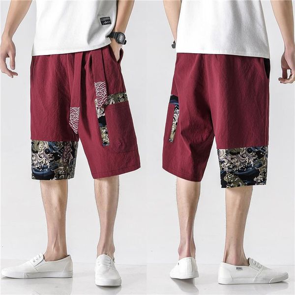 men japan style clothes traditional kimono haori trousers 2021 summer vintage dragon wave print pants casual loose clothing ethnic, Red
men japan style clothes traditional kimono haori trousers 2021 summer vintage dragon wave print pants casual loose clothing ethnic, Red