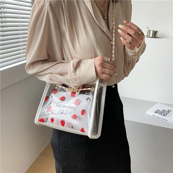evening bags 2021 strawberry shoulder bag transparent cute chain jelly messenger purses and handbags
evening bags 2021 strawberry shoulder bag transparent cute chain jelly messenger purses and handbags