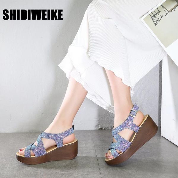 women's sandals summer bohemia thick platform wedge shoes crystal gladiator rome woman beach casual buckle female 2021 vc313, Black
women's sandals summer bohemia thick platform wedge shoes crystal gladiator rome woman beach casual buckle female 2021 vc313, Black