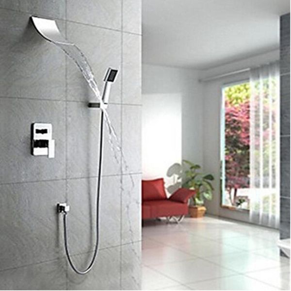 wall mounted polish chrome shwower faucet with hand shower dual ways mixer tap bathroom sets
wall mounted polish chrome shwower faucet with hand shower dual ways mixer tap bathroom sets