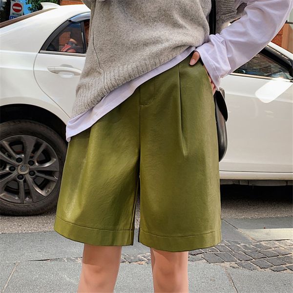 simple high waist slender fashion pu leather streetwear chic women all-match loose casual wide leg shorts 210421, White;black
simple high waist slender fashion pu leather streetwear chic women all-match loose casual wide leg shorts 210421, White;black