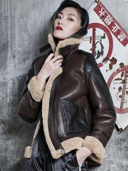 women's fur & faux wool quality 100% fashion high genuine women coats motorcycle female jacket warm coat ropa invierno mujer zjt444, Black
women's fur & faux wool quality 100% fashion high genuine women coats motorcycle female jacket warm coat ropa invierno mujer zjt444, Black