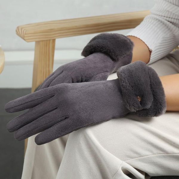 five fingers gloves autumn winter plush warm solid color suede full finger touch screen mittens women windproof driving, Blue;gray
five fingers gloves autumn winter plush warm solid color suede full finger touch screen mittens women windproof driving, Blue;gray