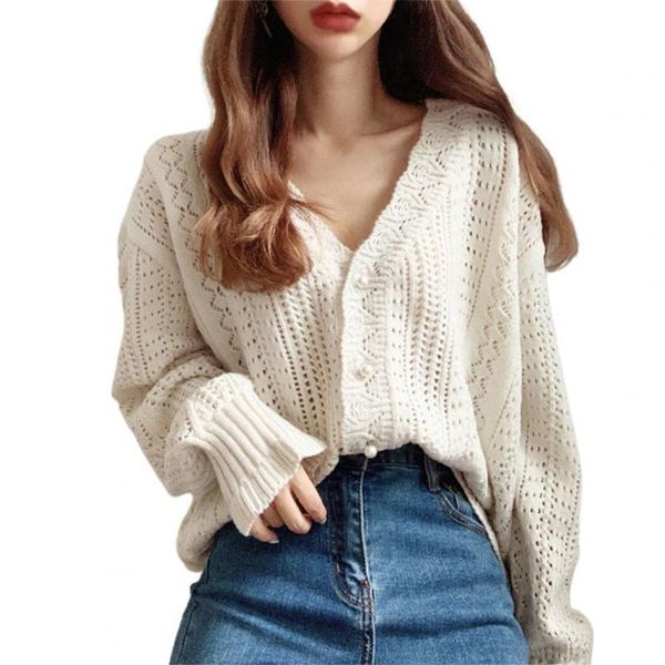 women's knits & tees stylish women cardigan sweater hollow out v neck autumn winter knitted solid color long sleeve coat streetwear bei, White
women's knits & tees stylish women cardigan sweater hollow out v neck autumn winter knitted solid color long sleeve coat streetwear bei, White